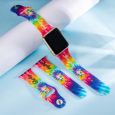 Tie Dye Apple Watch Band Rainbow Swirl