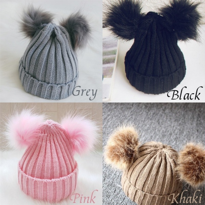 Newborn Pompom Hats with Customizable Name for Baby Shower Gift