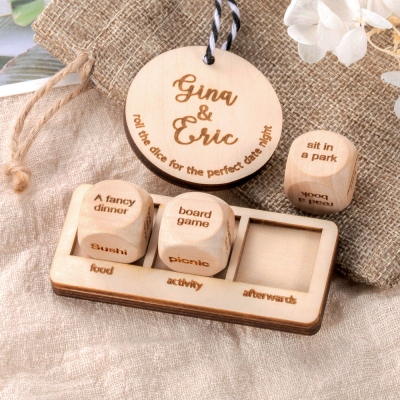 Personalized Wooden Date Night Dice