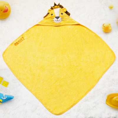 Personalisierter Name Cartoon Animal Hooded Towel für Kinder
