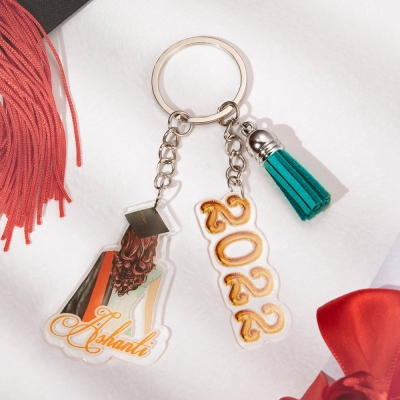 Porte-clés imprimé souvenir de remise des diplômes personnalisé