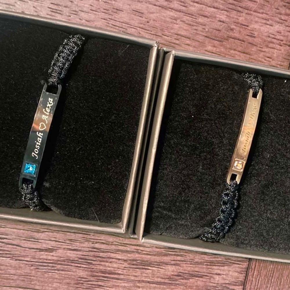 Bracelets Couple Puzzle Cœur - Cadeau Amoureux Pour Anniversaire, Saint-Valentin, Mariage (acier Inoxydable & Perles Naturelles)