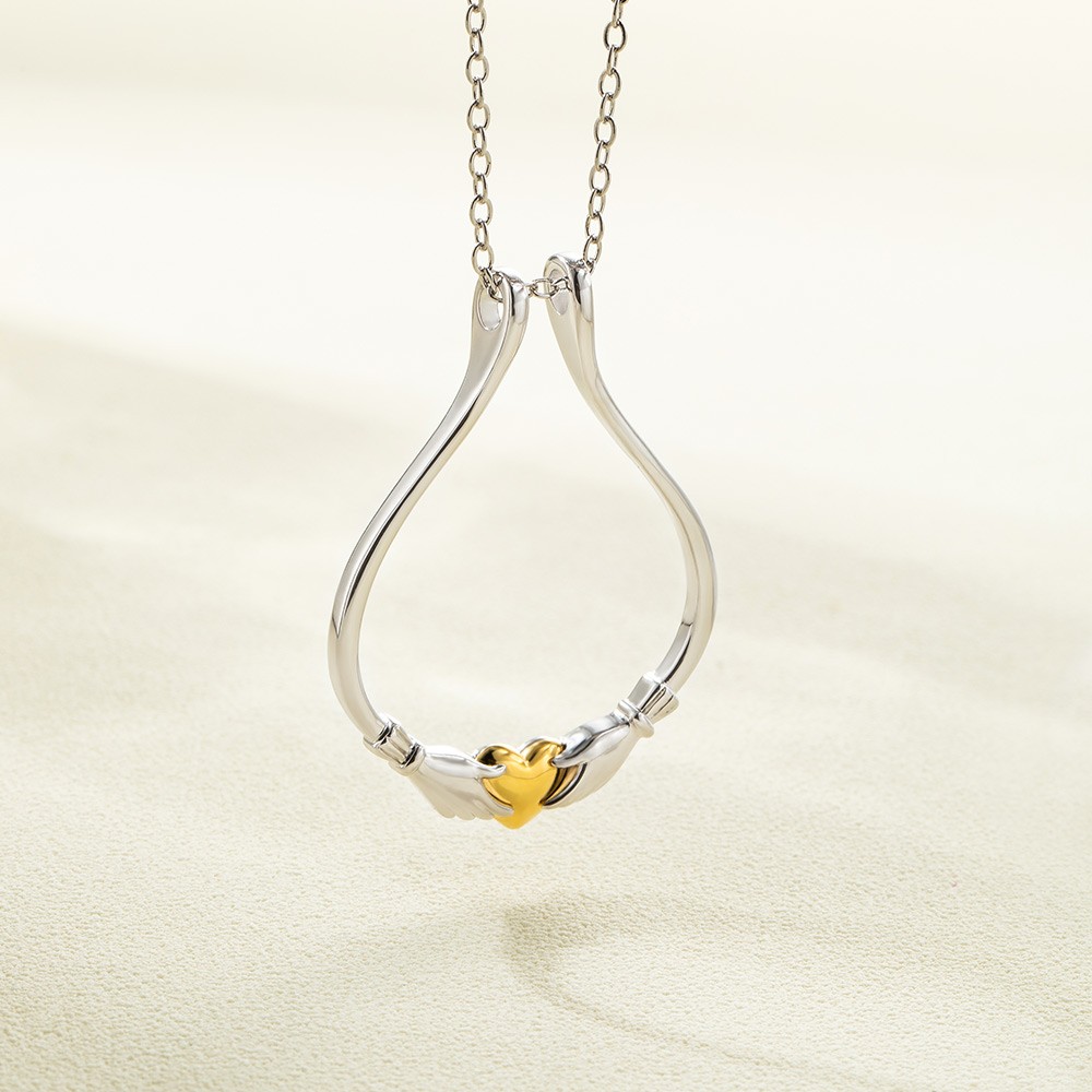 Collana Claddagh In Argento 925 Con Opale, Ciondolo Irlandese Amore Lealtà Amicizia, Per Fidanzamento E Regalo, Con Panno