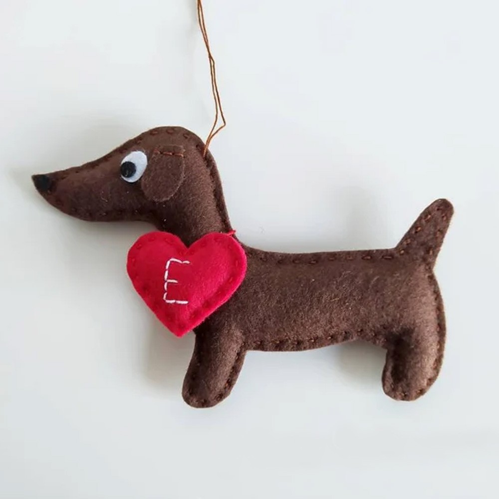Valentine's Day Gift, Dog Felt Ornament, Pug, Boston Terrier, Chihuahua, Dachshund, French Bulldog, German Shepherd