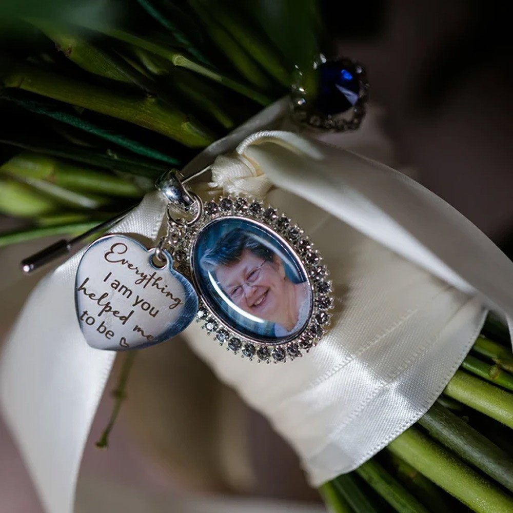 Wedding Photo Charms, Custom Bouquet Memory Charms, Personalized Family Photos & Initials Charm