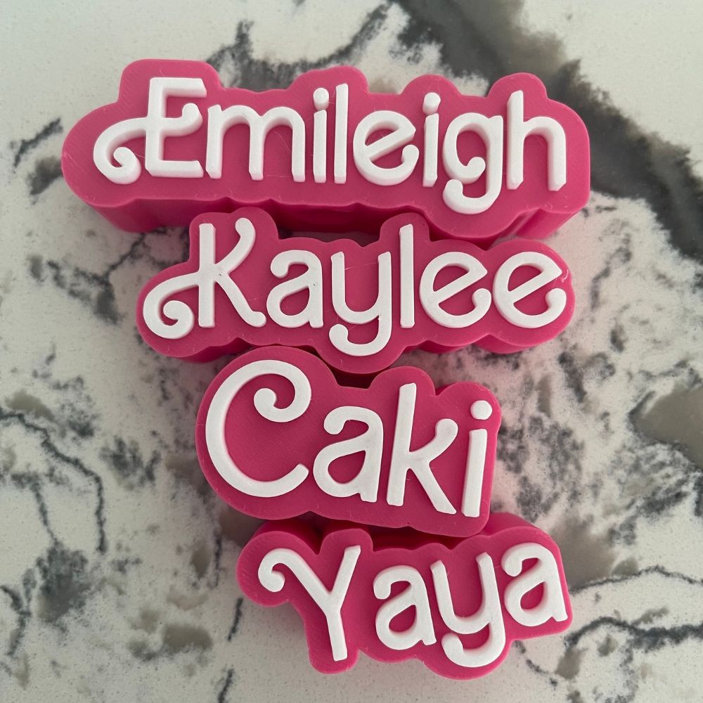 Custom Name Pink Style Straw Toppers Set of 2PCS, Starbucks Charms, Party Favors