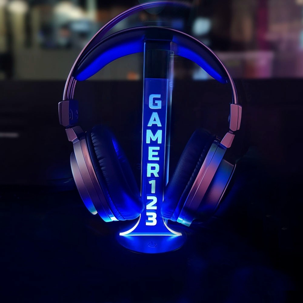 Personalized Gamertag Headphone Stand, Gift for Gamers, Gaming Accessories, Any Username/Multi-Color, Gift for Dad/Men/Boyfriend