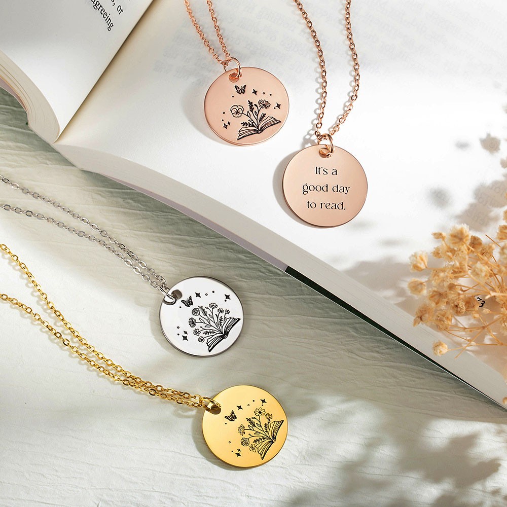 book lovers necklace