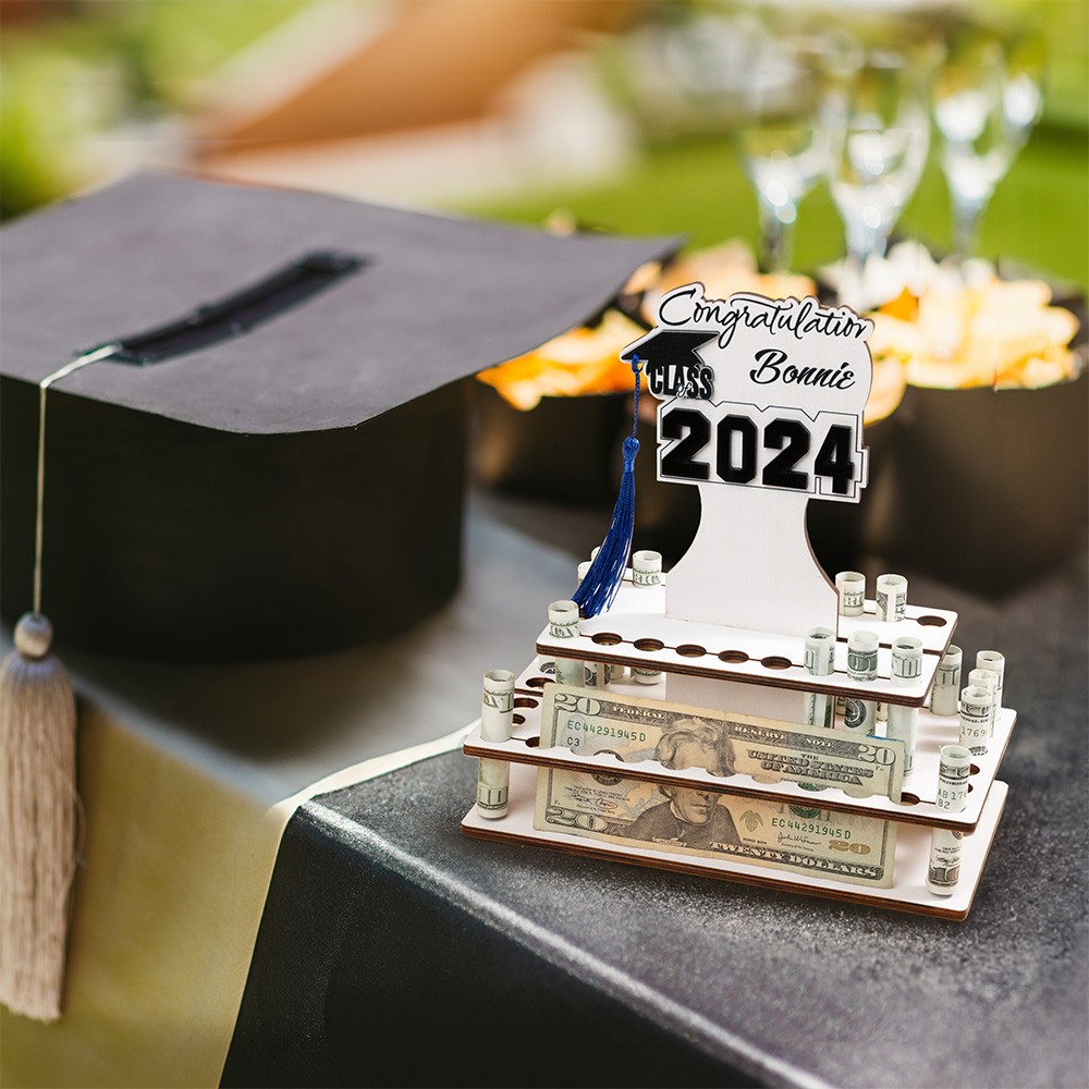 porte-monnaie gâteau en espèces remise des diplômes 2024