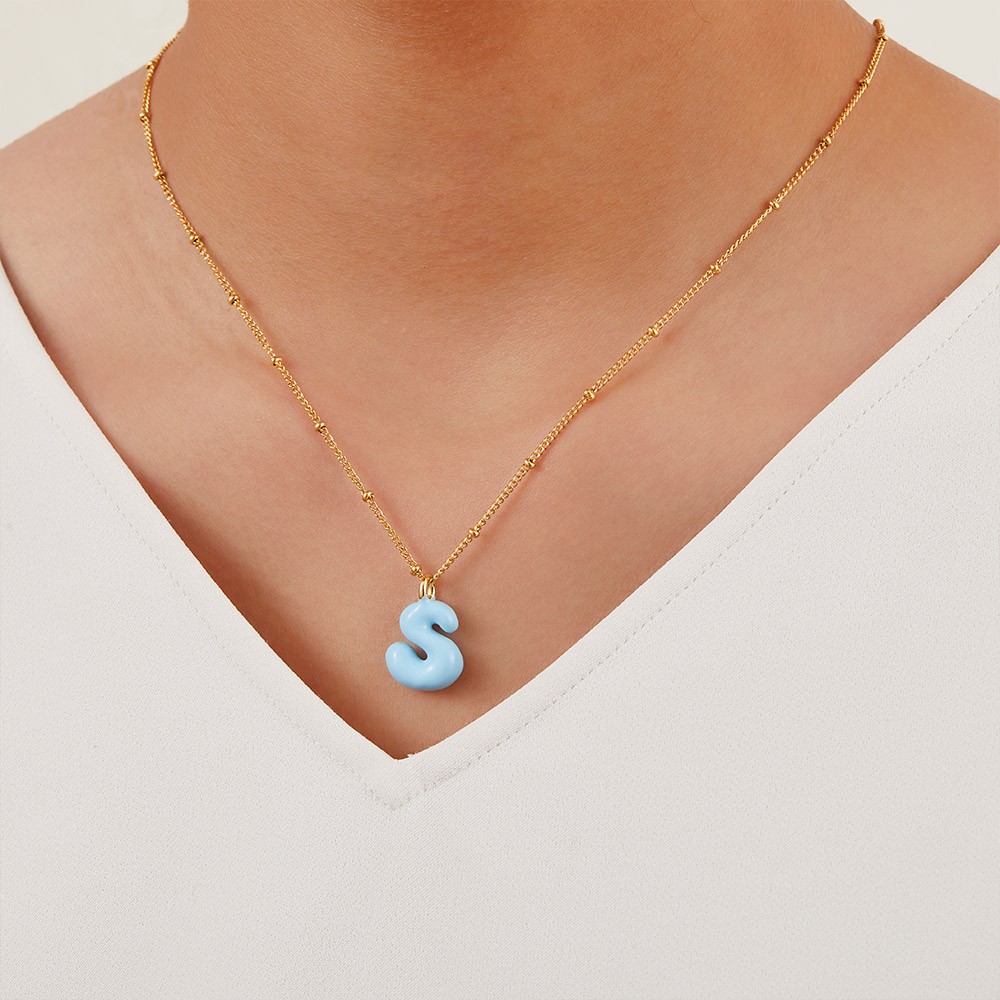 Collier Initial Lettre Bulle
