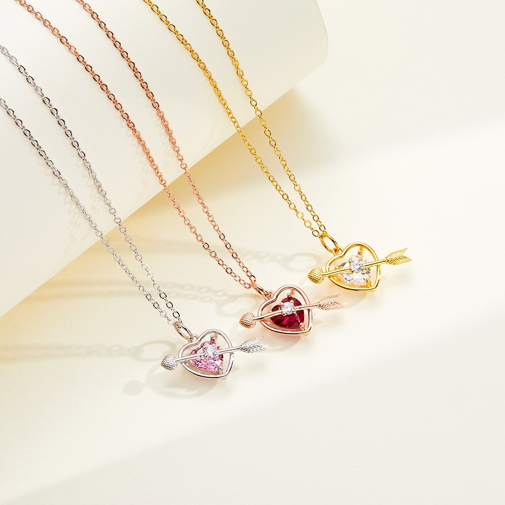 Rosa Quartz Heart Halsband