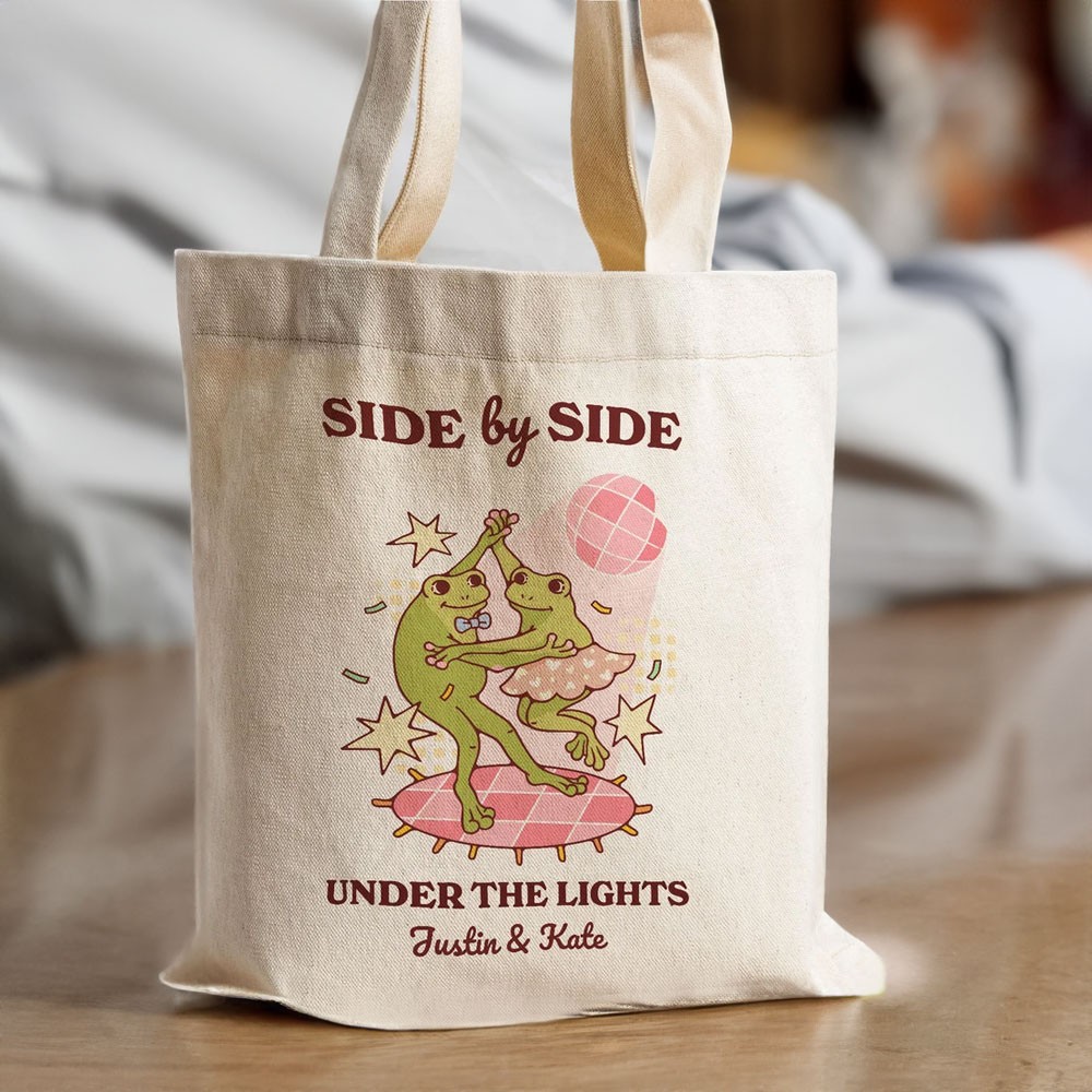 Tanzendes Froschpaar Stofftasche