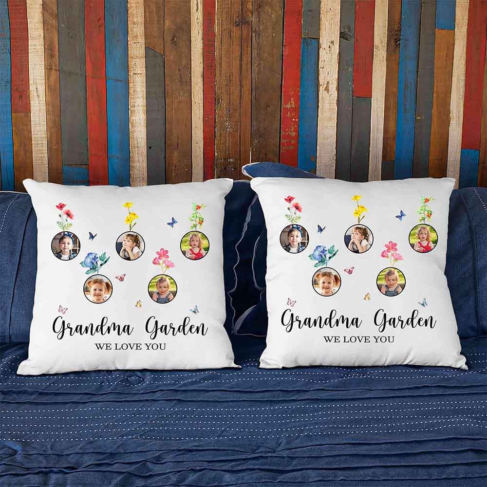 Personalized Birth Month Flower Pillow, Birth Month Flower Pillow, Grandmas Garden Pillow, Birth Flower Gift, Mothers Day Gift, Grandma Gift