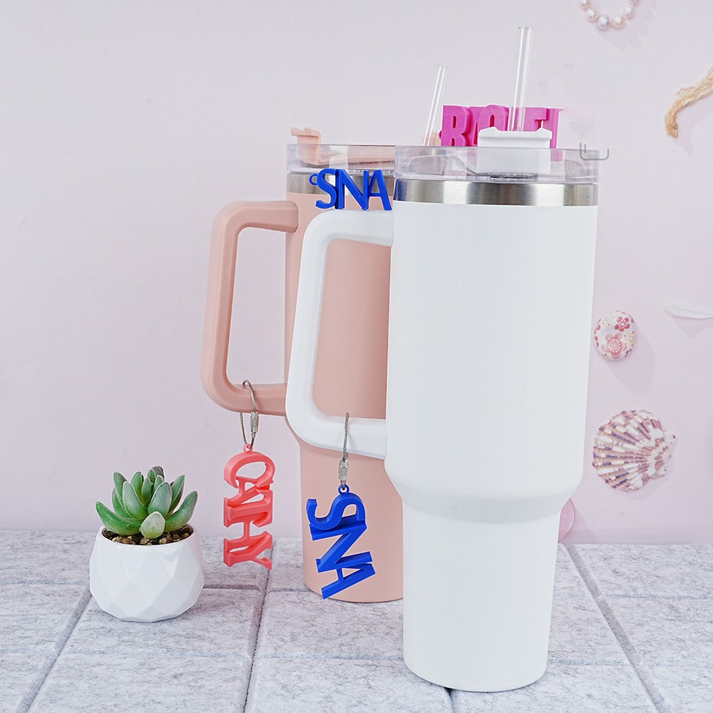 Custom Name Keychain, 3D Printed Charms for Handle, Bag & Cup Accessories, Water Bottle Charms, Personalized Tag Jewelry Charm