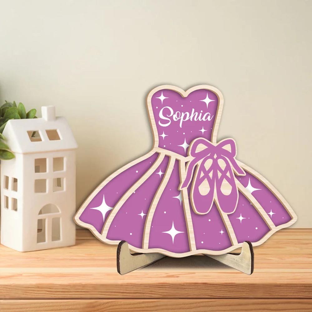 Personalized Ballet Wooden Plaque, Custom Name Wooden Sign, Ballet Dance Wood Sign, Sport Gift for Ballet Dancer/Daughter/Sister/Girl
