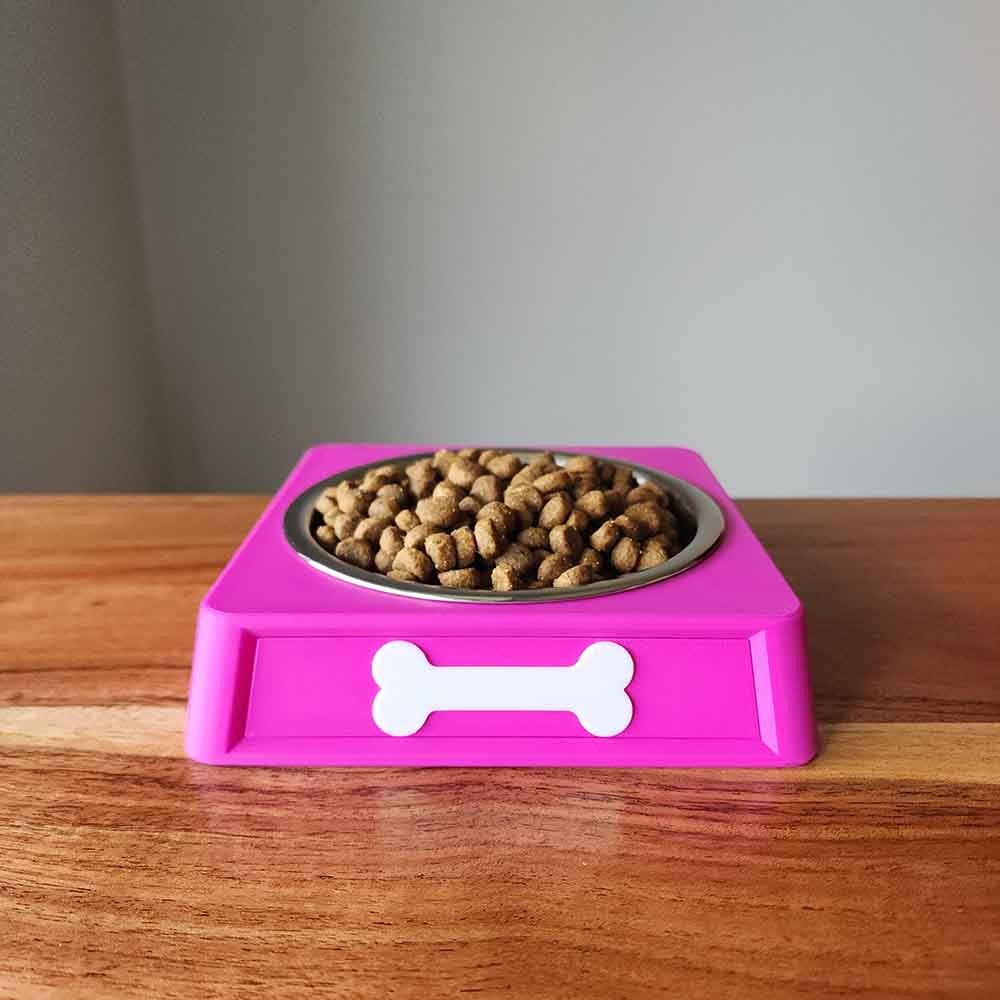Personalized Dog Food Bowl Holder, 8oz Pet Food Bowl Stand, Custom Dog Feeding Stand, No Spill Pet Feeder, Dog Gift
