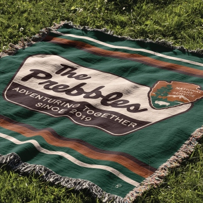 Personalized National Parks Anniversary Blanket, Cotton Woven Blanket