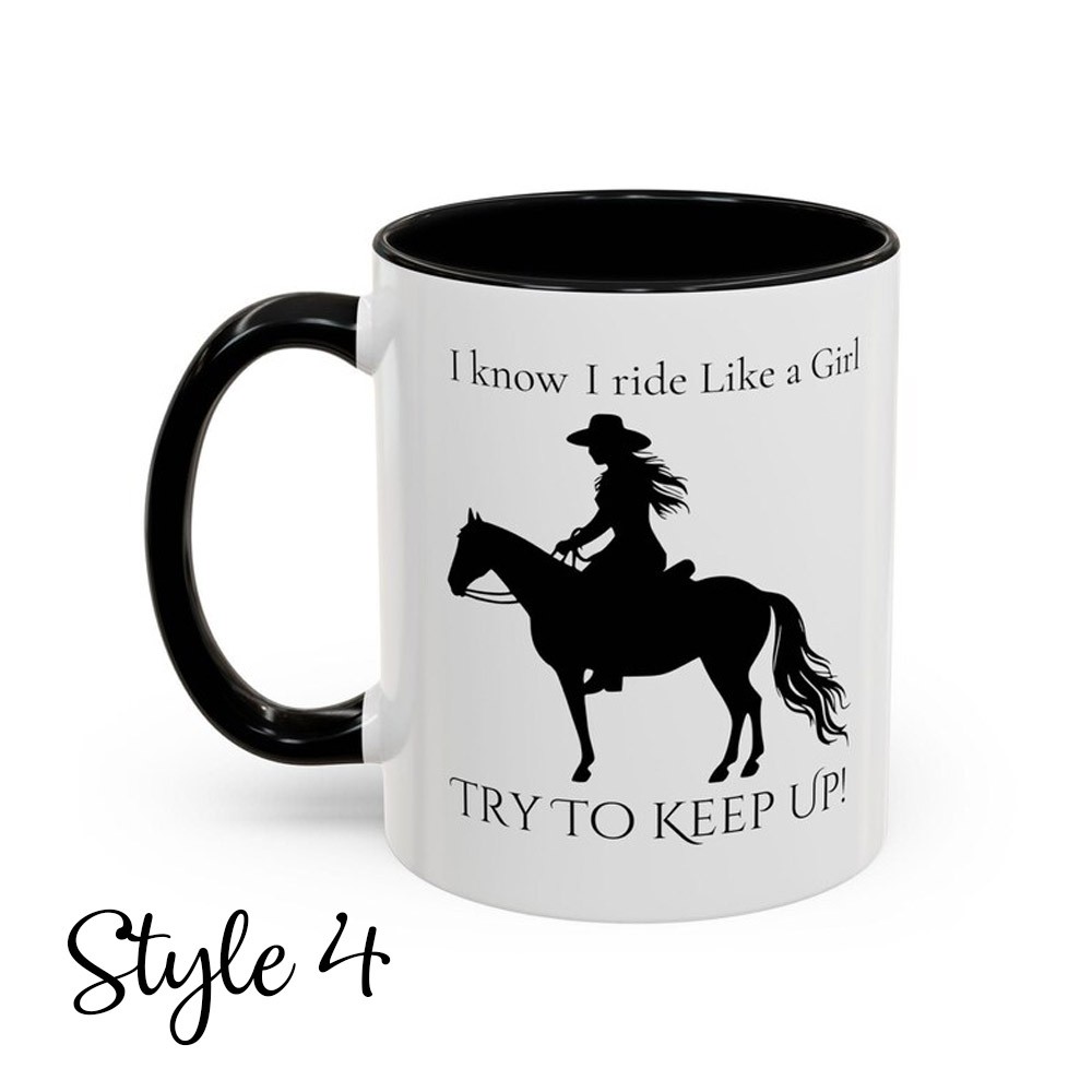 Personalized Name Eventing Mug, I Know I Ride like a Girl Try to Keep up Eventing Mug, Equestrian Mug, Horse Lover Mug, Horse Girl Gift