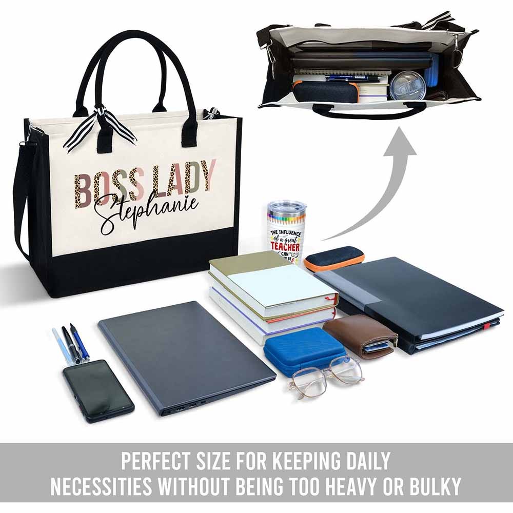 Custom Boss Lady Tote Bag, Boss Lady Things Tote Bag, Boss Gift for Women, Girl Boss Manager Gift, Gift for My Boss, Gift for Female Manager