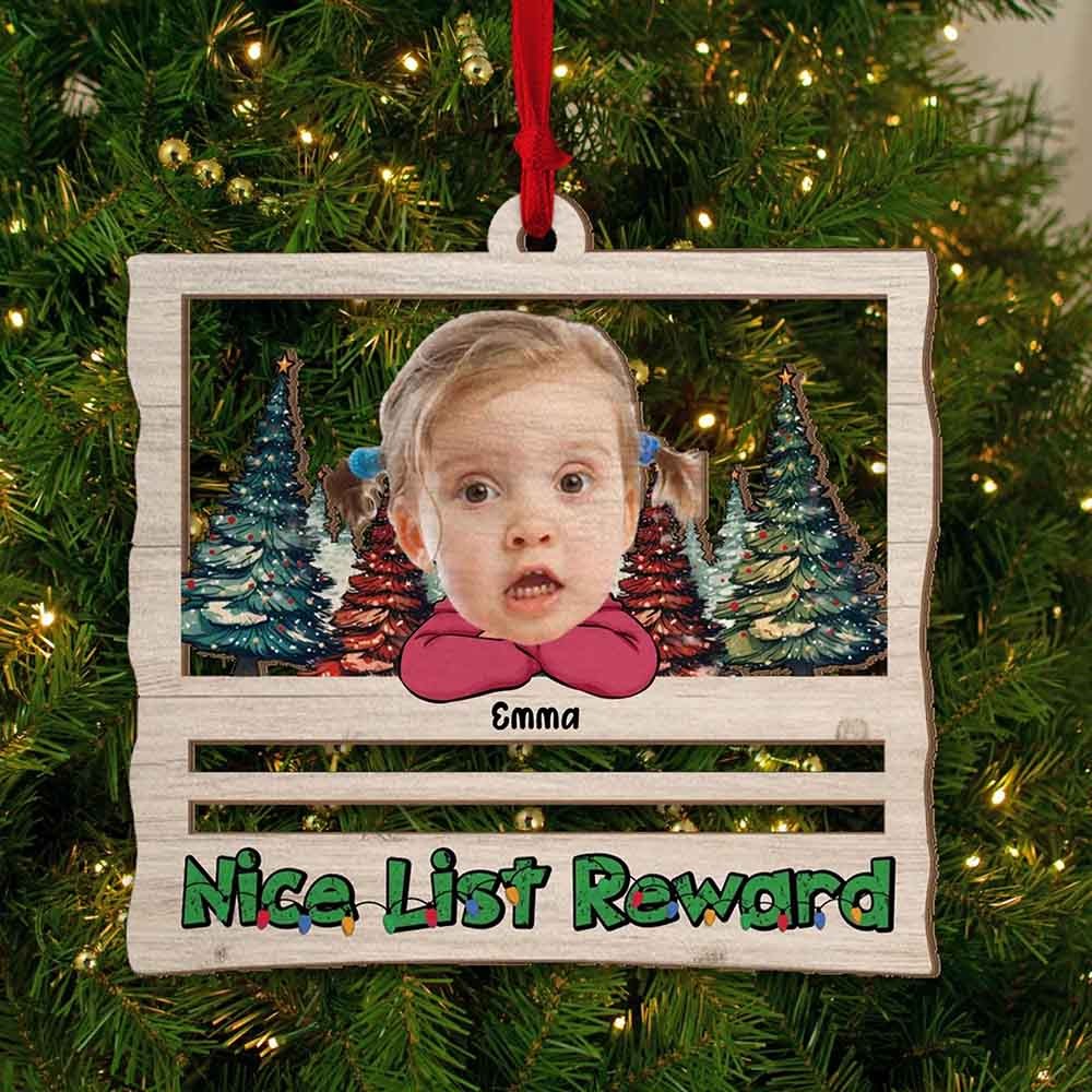 Personalized Name & Photo Christmas Money Holder Wooden Ornament, Cute Money Holder Tree Christmas Gift, Holiday Decoration Gift, Xmas Gifts for Kids