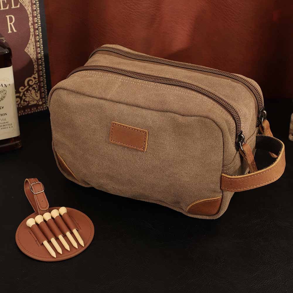 Custom Golf Gift Set, Golf Toiletry Bag, Golf Bag Tag with Golf Tees, Groomsmen Gifts, Personalized Golf Lover Gift, Accessory for Golfers