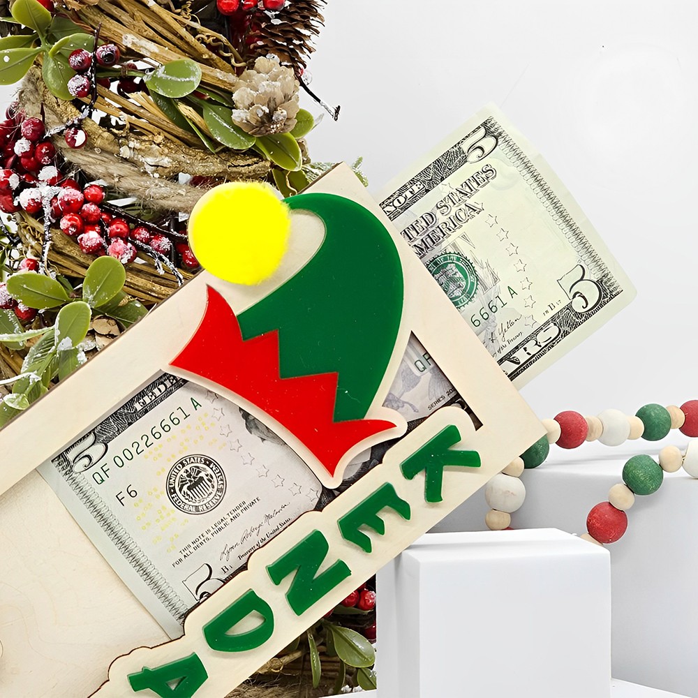 Personalized Christmas Money Holder, Stocking Stuffer for Teens, Elf Money Envelope, Christmas Money Card Gift, Christmas Elf Cash, Elf Gift