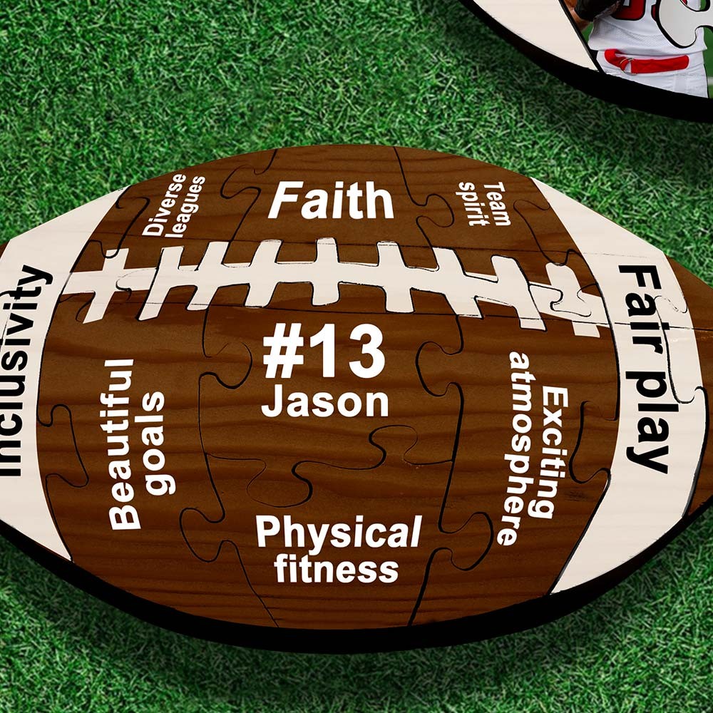 Personalized Custom Photo Football Puzzle Unique Gift for Sports Lovers and Football Fans