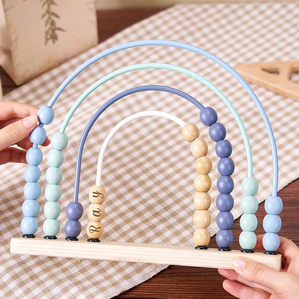 Personalized Baby Abacus Wooden Rainbow Abacus, Baby Shower Gifts, 1-3 Years Birthday Gifts, Wooden Nursery Decoration, Toddler Educational Toys