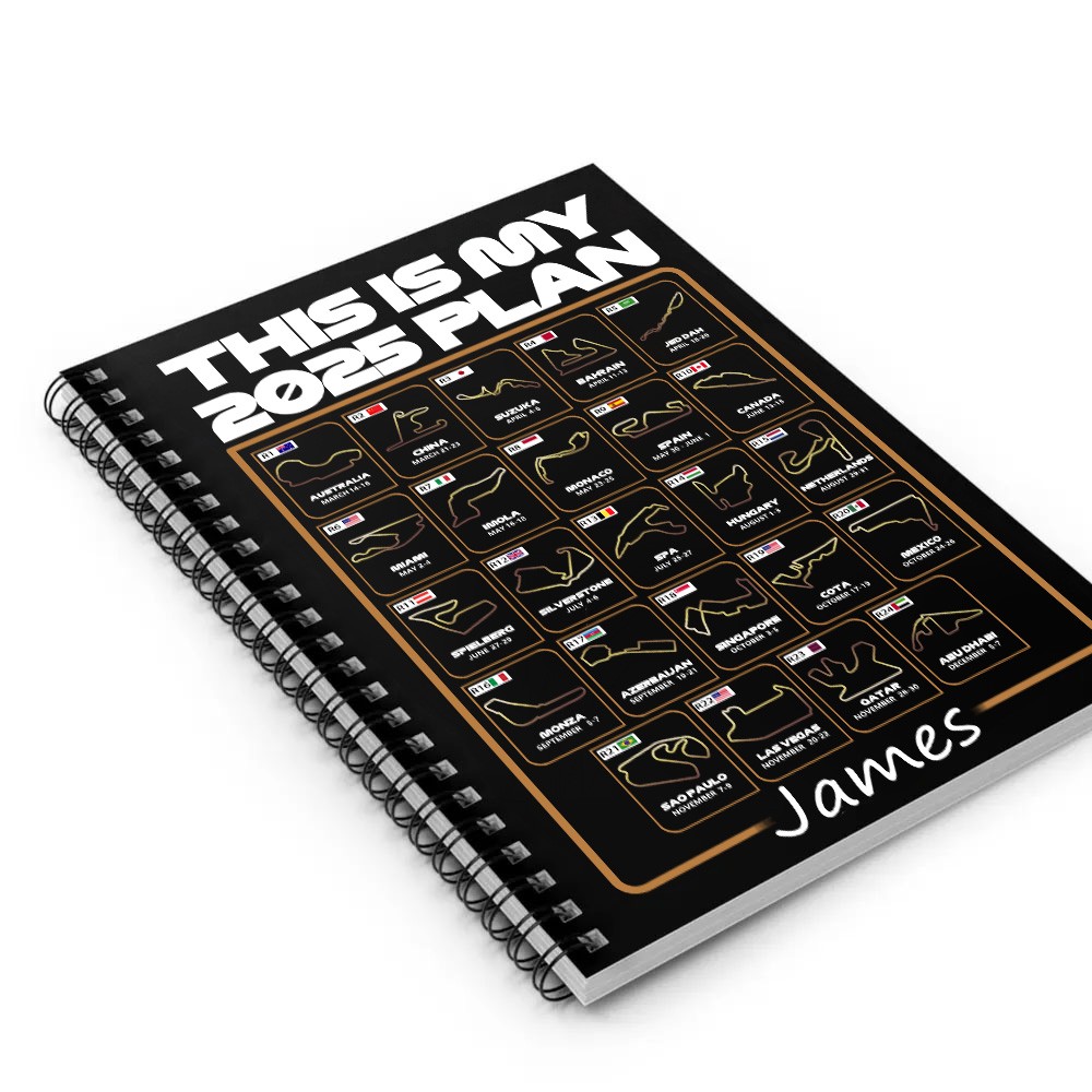 2025 Formula 1 Plan Notebook, The Ultimate Racing-Themed Notebook Gift for F1 Fans, Perfect Christmas or Holiday Gift Idea
