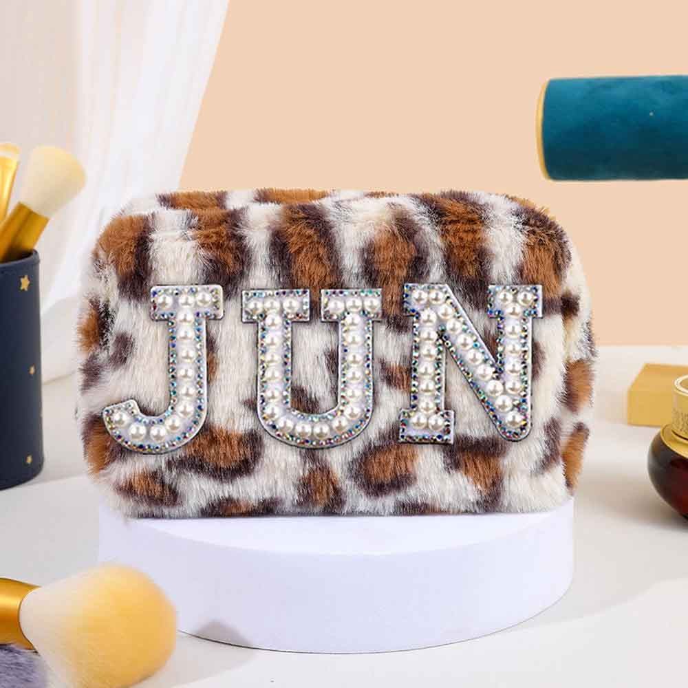 Custom Y2K Leopard Print Cosmetic Bag, Fashionable Design Soft Material Large Capacity Cosmetic Storage, Gift for Her