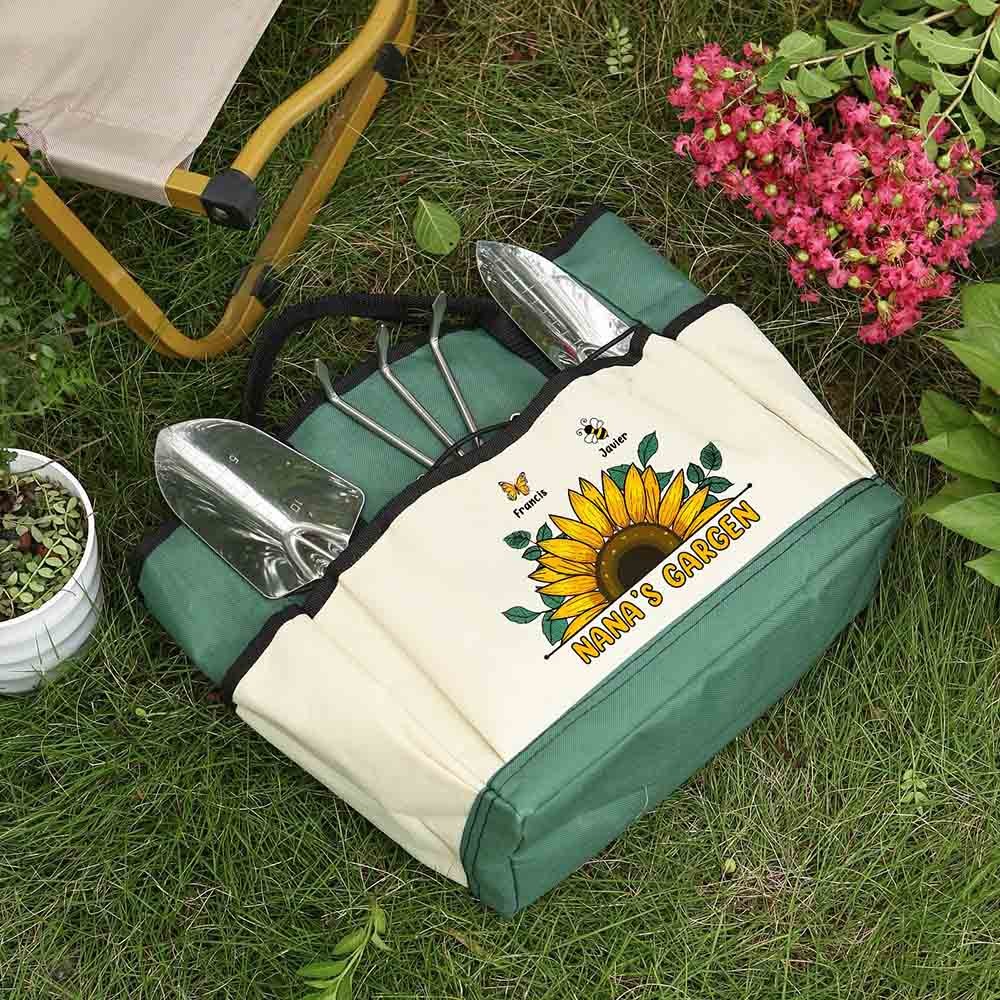 Gardening Tool Bag, 2~6 Names Birth Flower, Garden Tote Bag, Plant Person Gift, Gift for Green Thumb, Gardening Gifts for Women, Gift for Grandma