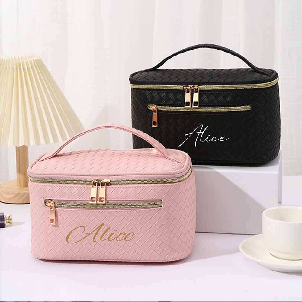 Personalized Makeup Bag for Bridesmaids, Monogrammed Bridal Gift, Travel Cosmetic Storage Bag for Weddings & Parties