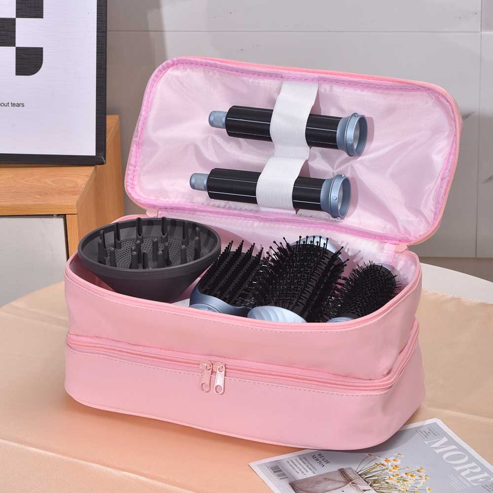 Personalized PU Leather Birth Flower Hair Tools Travel Bag, Custom Name Hair Tool Organizer, Travel Gifts, Bridesmaid Gifts, Corporate Gifts, Gifts for Women