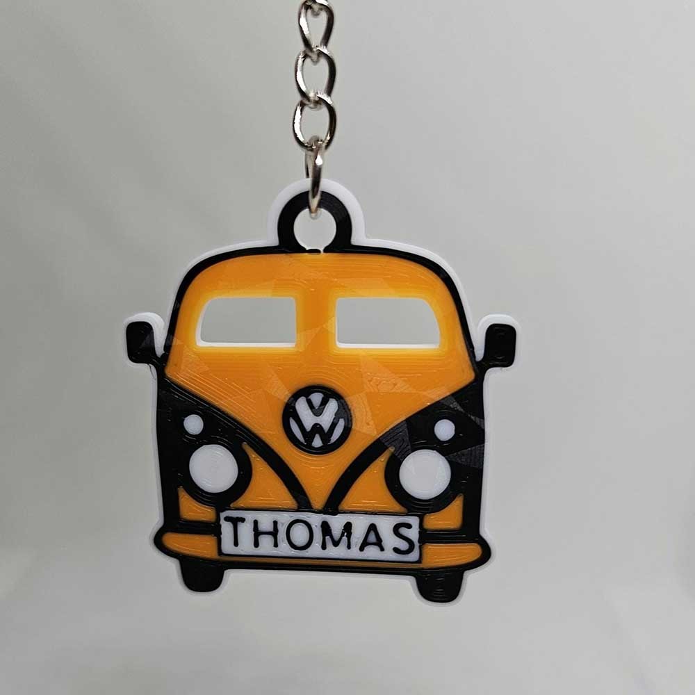 Personalized Name Camper Van Keychain, Retro Transporter Bus Keychain, Party Gift, Birthday/Special Occasion Gift