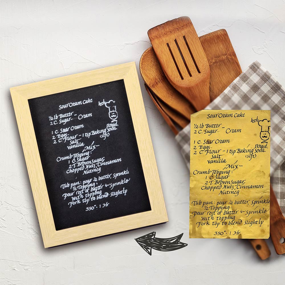 Custom Handwritten Recipe/Letter Transferred to Wood Sign for Memento