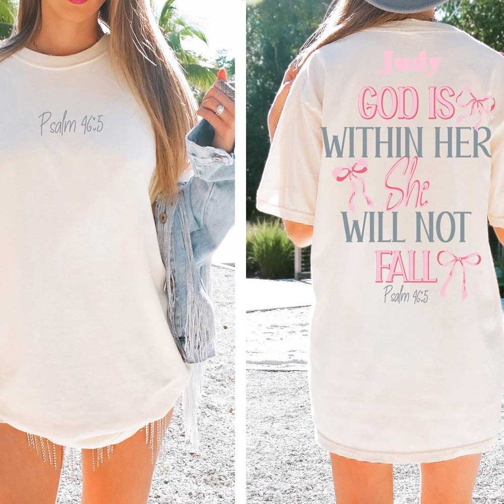 God Is Within Her She Will Not Fall Hoodie Coquette Christian Shirt Jesus Hoodie Christian Sweatshirt Christian Bible Verse Sweatshirt