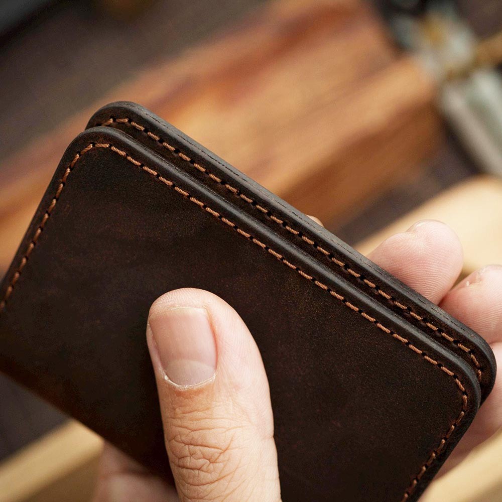 Minimal Business Card Holder Wallet Leather Business Card Case Christian Gift Pastor Gift Priest Gift Handmade Gifts