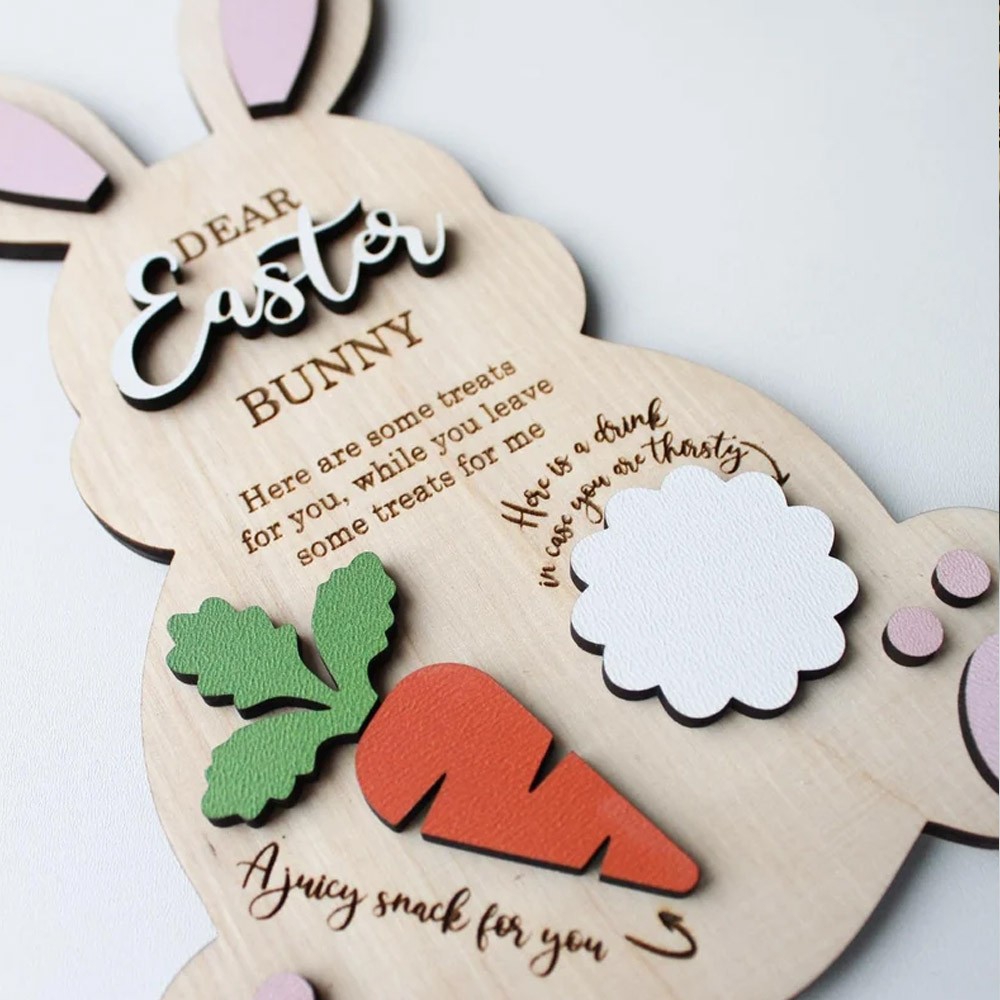 Personalized Easter Bunny Treat Tray with Name, Custom Easter Treat Board, Easter Bunny Tray, Easter Gift for Kids/Family