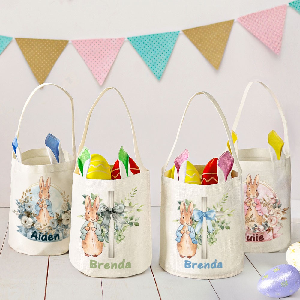 Peter Rabbit Basket with Flowers Pattens