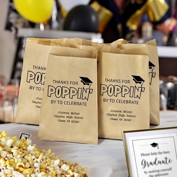 Personalized Thanks for Poppin Food-grade Popcorn Cookie Bags