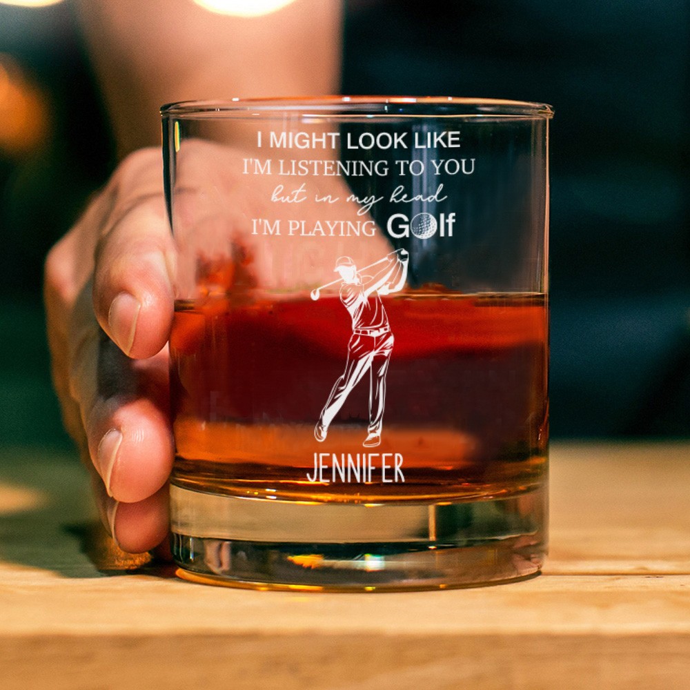 Golf Whiskey Glass, Golf Gifts For Men, Gifts for Golfers, Golf Gifts, Golf Glasses, Personalized Golf Cup, Fathers Day Gift, Gift for Dad