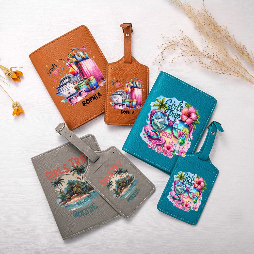 Personalized Girls Trip Kit, Cruise Travel, Custom Vest, Beach Towel, Wash Bag, Passport Luggage Tag, Gifts for Girls, Girls trip Gifts