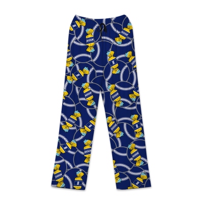 Personalized Candy Baseball Pajama Pants with Name & Number, Fun Sports Lounge Sleepwear, Soft Relax Fit, Gift for Baseball Fans/Sports Players