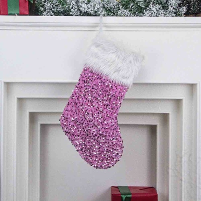 Personalized Name Glitter Christmas Plush Stocking, Christmas Tree Hanging Decor, Holiday Party Favor, Home Decor, Christmas Gift for Kids/Family