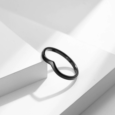 Sterling Silver 925 V-Cut Minimalist Ring, Stacking Ring for Women Men, Unique Geometric Wedding Band, Modern Promise Jewelry, Gift for Her/Couple