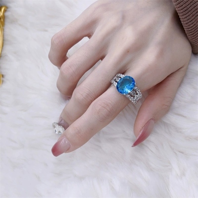 Personalized Birthstone Promise Ring, Sterling Silver 925 Engagement Ring, Dainty Halo Jewelry, Gift for Valentine's Day/Anniversary Gift for Her/Wife
