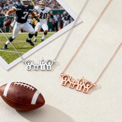 State University Necklace, University Jewelry, College Football Themed Gift for Women