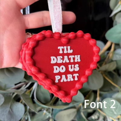 Personalized Vintage Heart Cake Christmas Ornament, Bridal Shower Hanging Decor, Home Decor, Christmas/Engagement/Wedding Gift for Couples/Newlyweds