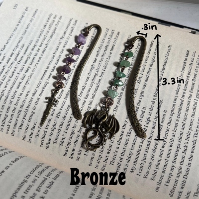Personalized Crystal Hook Fantasy Bookmark, Metal Bookmark Clip with Charm, Reading Accessory, Birthday Gift for Readers/Book Lovers