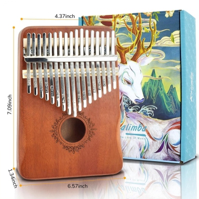 Personalized Engraved Name 17-Key Kalimba, Wooden African Thumb Piano with Text, Musical Instrument, Birthday Gift for Kids/Adults/Music Enthusiasts